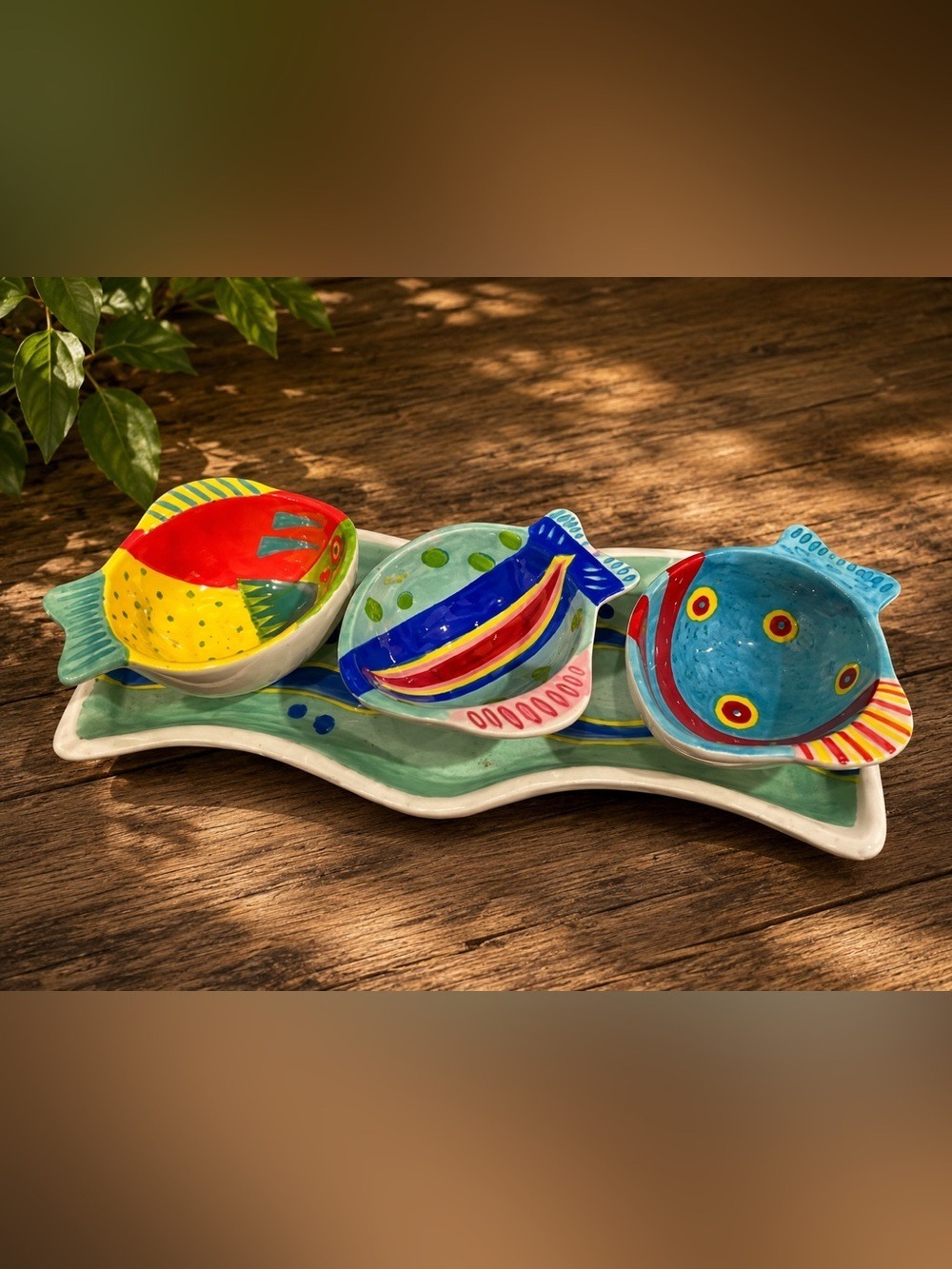 🐠Under the Sea Fish Serving Set
Hand-Painted Coastal Ceramic Trio Appetizer Tray